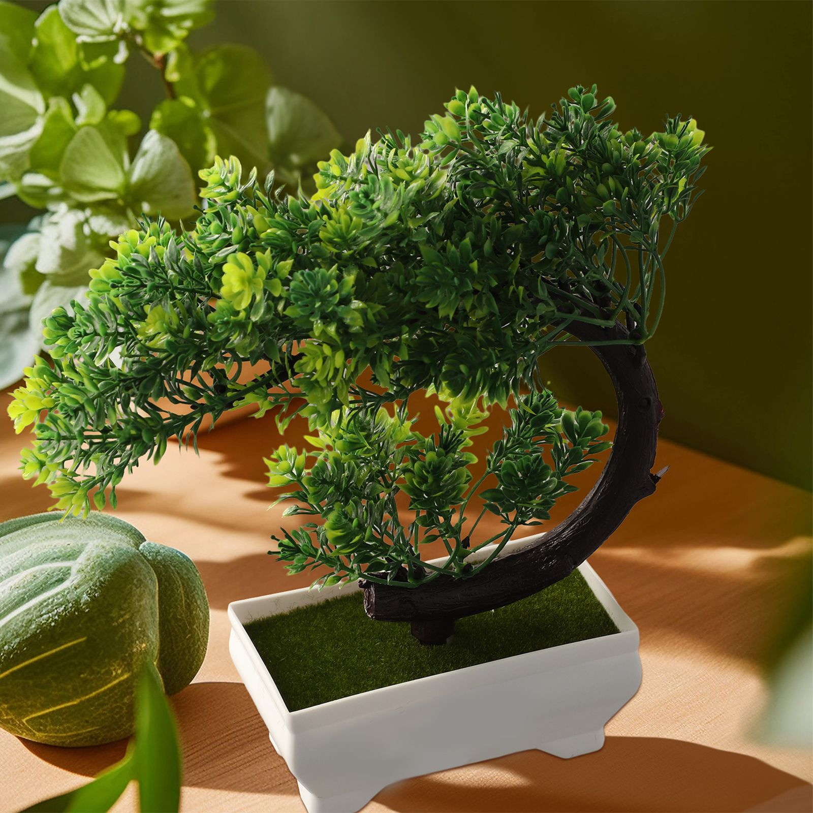 Bonsai Garden Desk - Plastic potted bonsai ornament for indoor