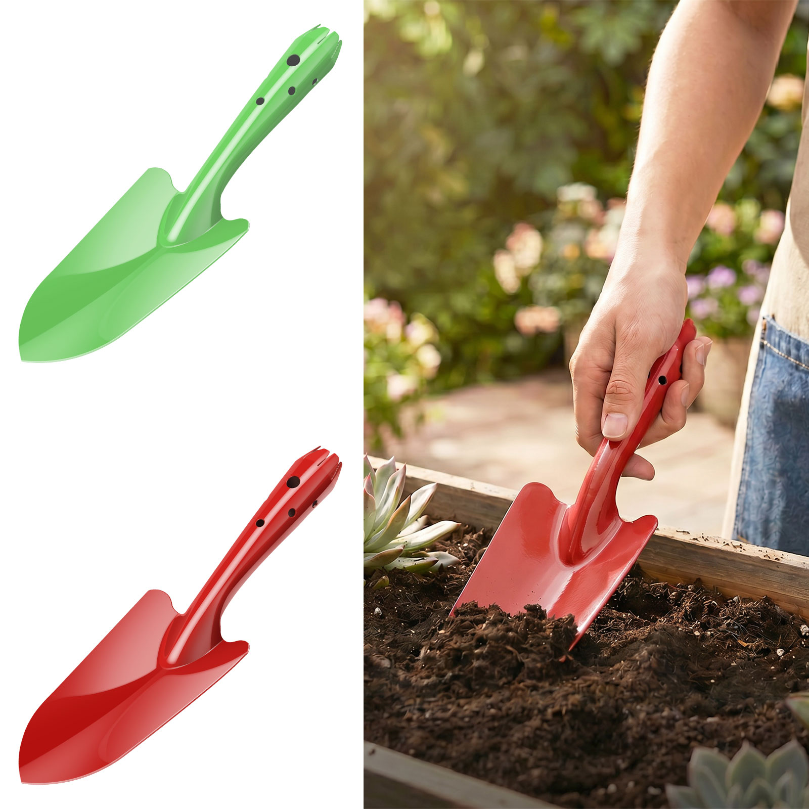 Soil Scoop Tool - Garden Trowel Rust Resistant Metal Garden