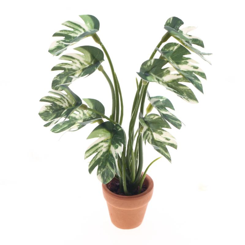 Landscape Bonsai Garden - New.1PC 1/12 Dollhouse Simulation Monstera Green