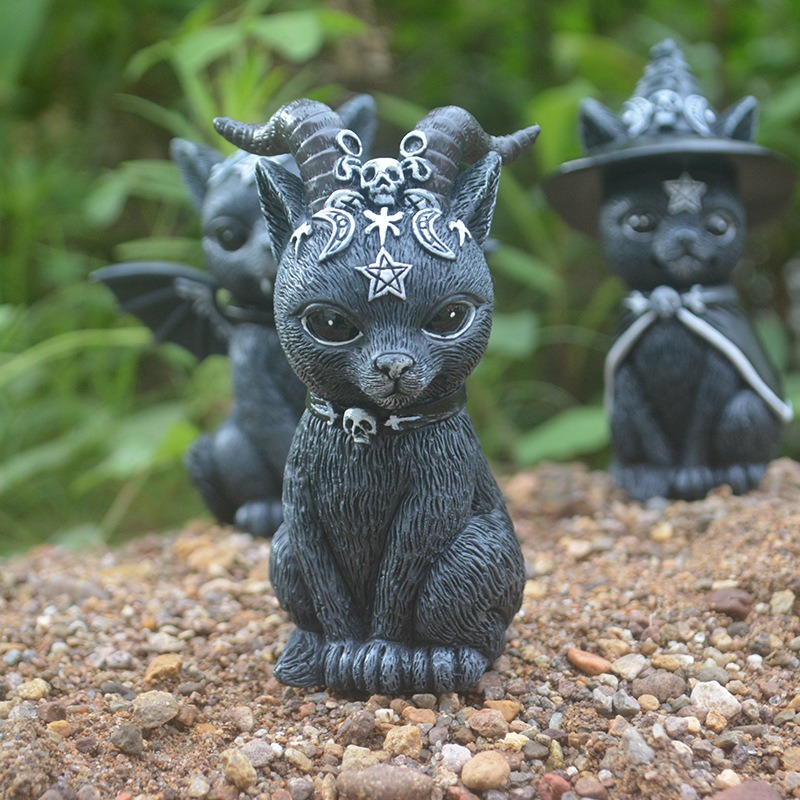 Halloween Magic Cat Resin Craf - đánh giá và giá Bonsai Garden Desk