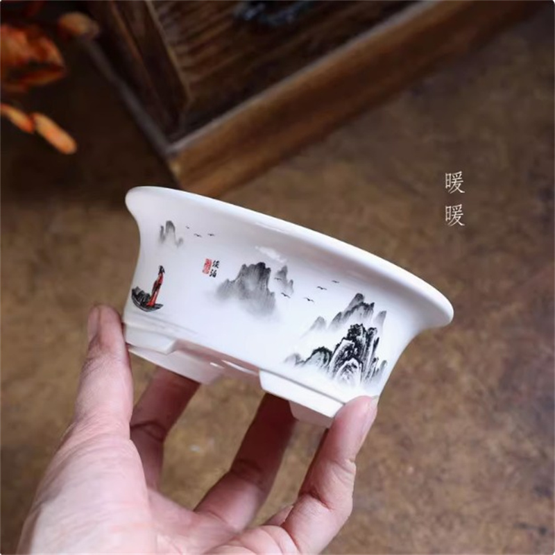 Porcelain White Oval Bonsai Po - đánh giá và giá Bonsai Garden Desk