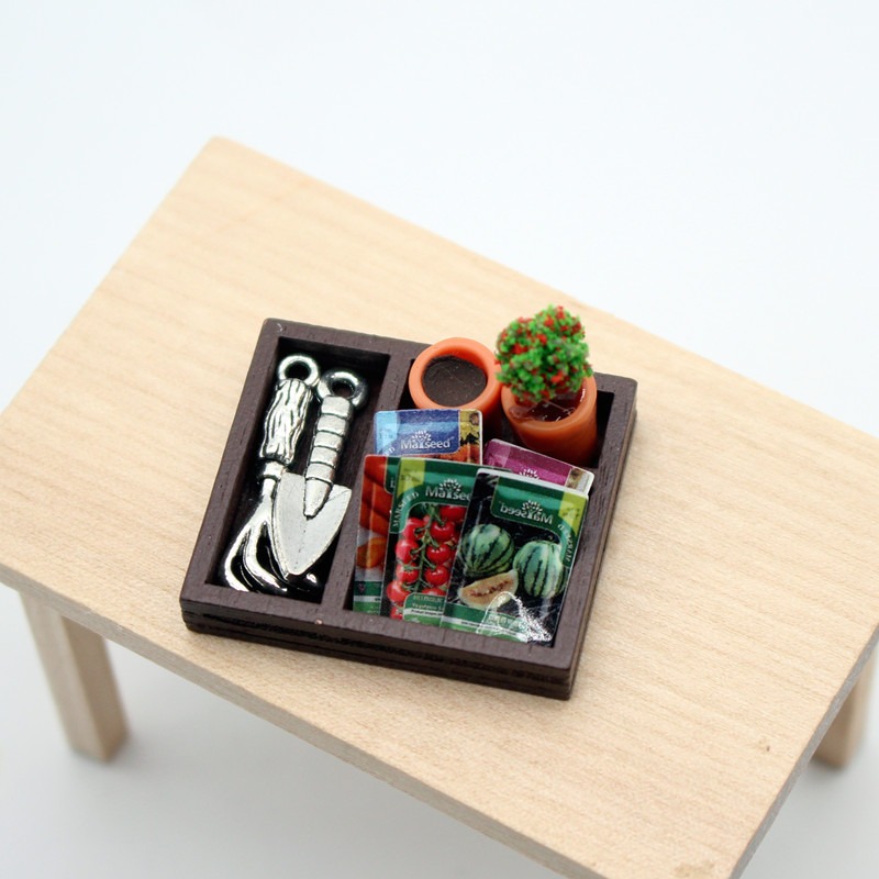 Dollhouse Gardening Wooden Box - đánh giá và giá Soil Scoop Tool