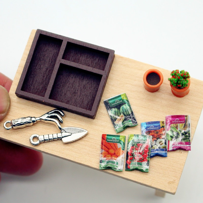 Dollhouse Gardening Wooden Box - đánh giá và giá Soil Scoop Tool