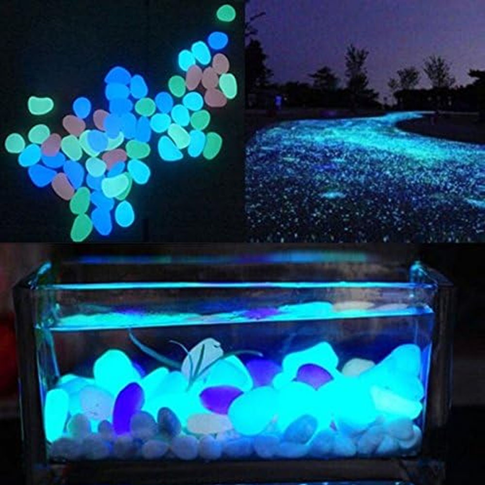 Fish Tank Rocks Glow Blue Pebb - đánh giá và giá Bonsai Garden Zen