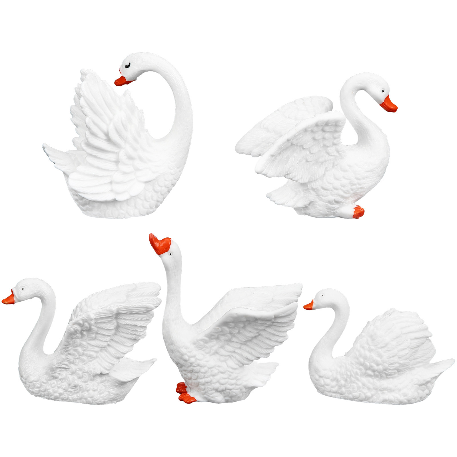 5Pcs Tiny Swan Ornaments Premi - đánh giá và giá Bonsai Garden Desk