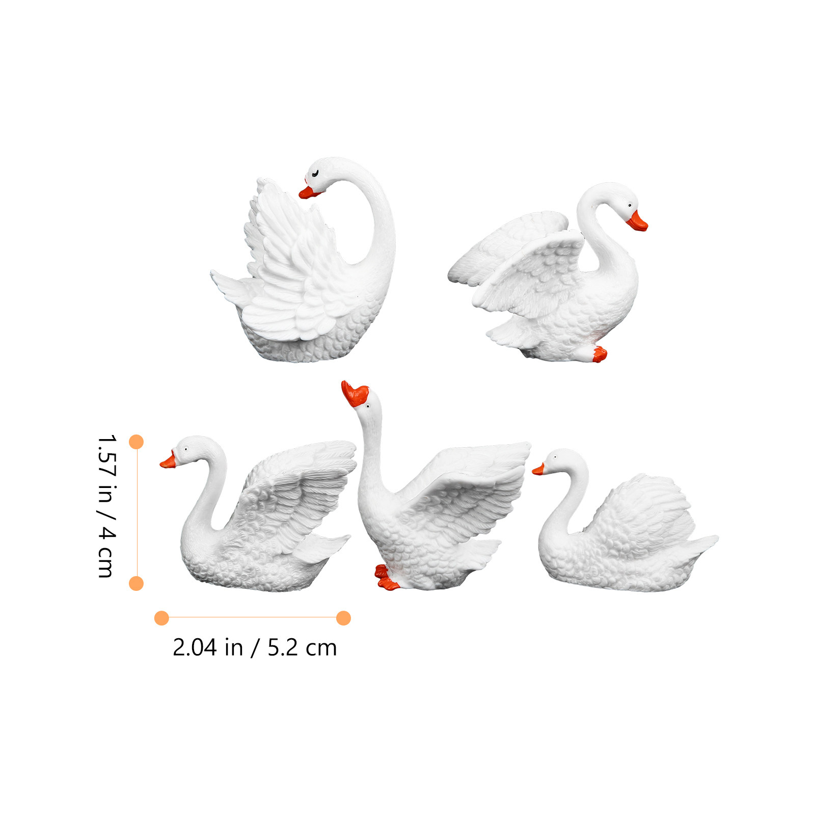 5Pcs Tiny Swan Ornaments Premi - đánh giá và giá Bonsai Garden Desk