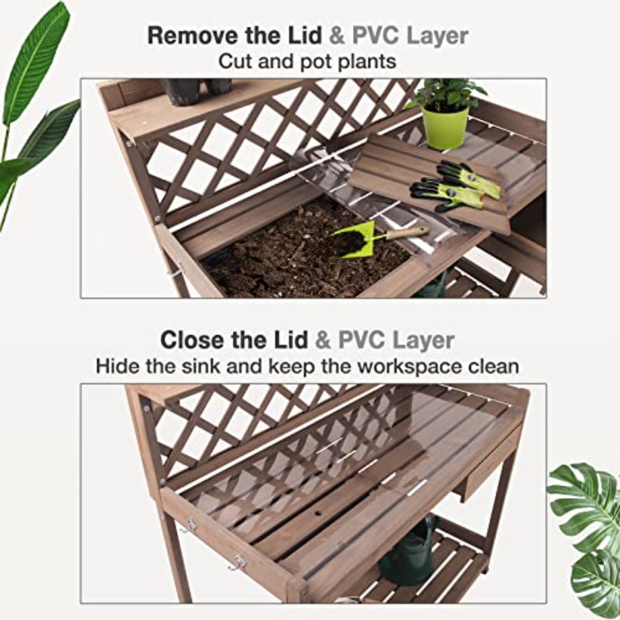 Outdoor Potting Bench For Gard - đánh giá và giá Bonsai Garden Bench