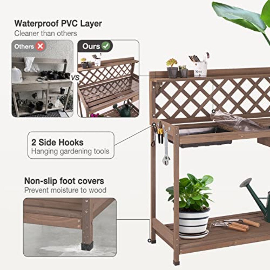 Outdoor Potting Bench For Gard - đánh giá và giá Bonsai Garden Bench