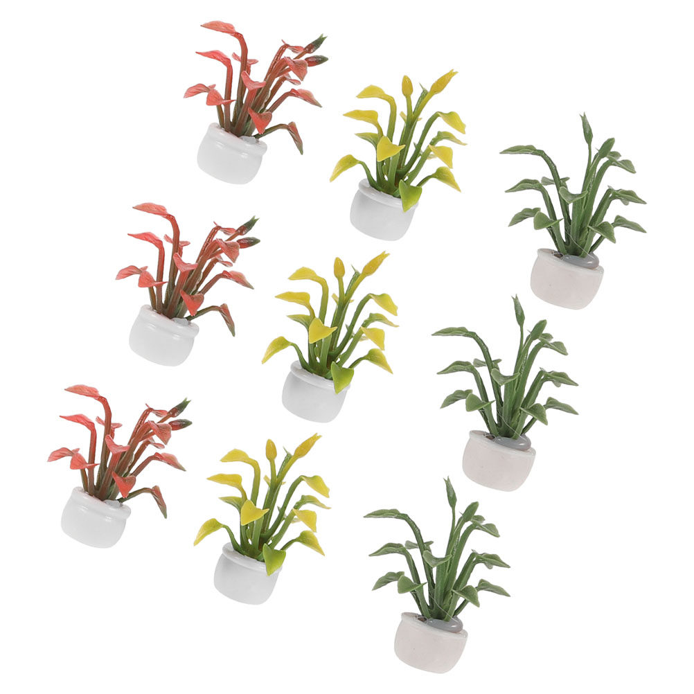 9Pcs Miniature Potted Plant Re - đánh giá và giá Bonsai Garden Desk